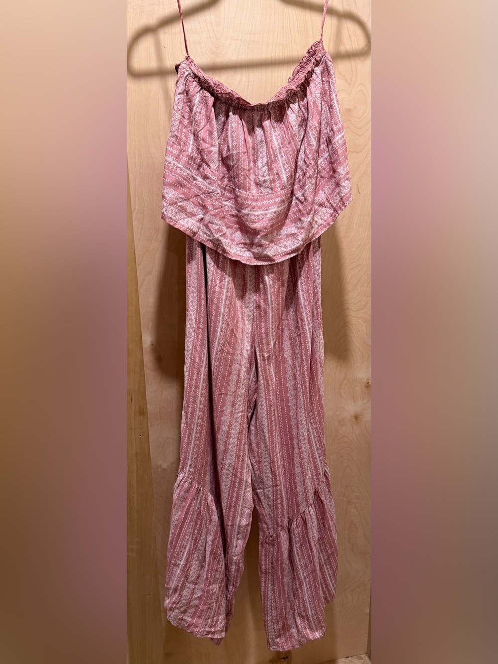 Japna Pink Printed Wide-Leg Jumpsuit Size Medium 100% Rayon
